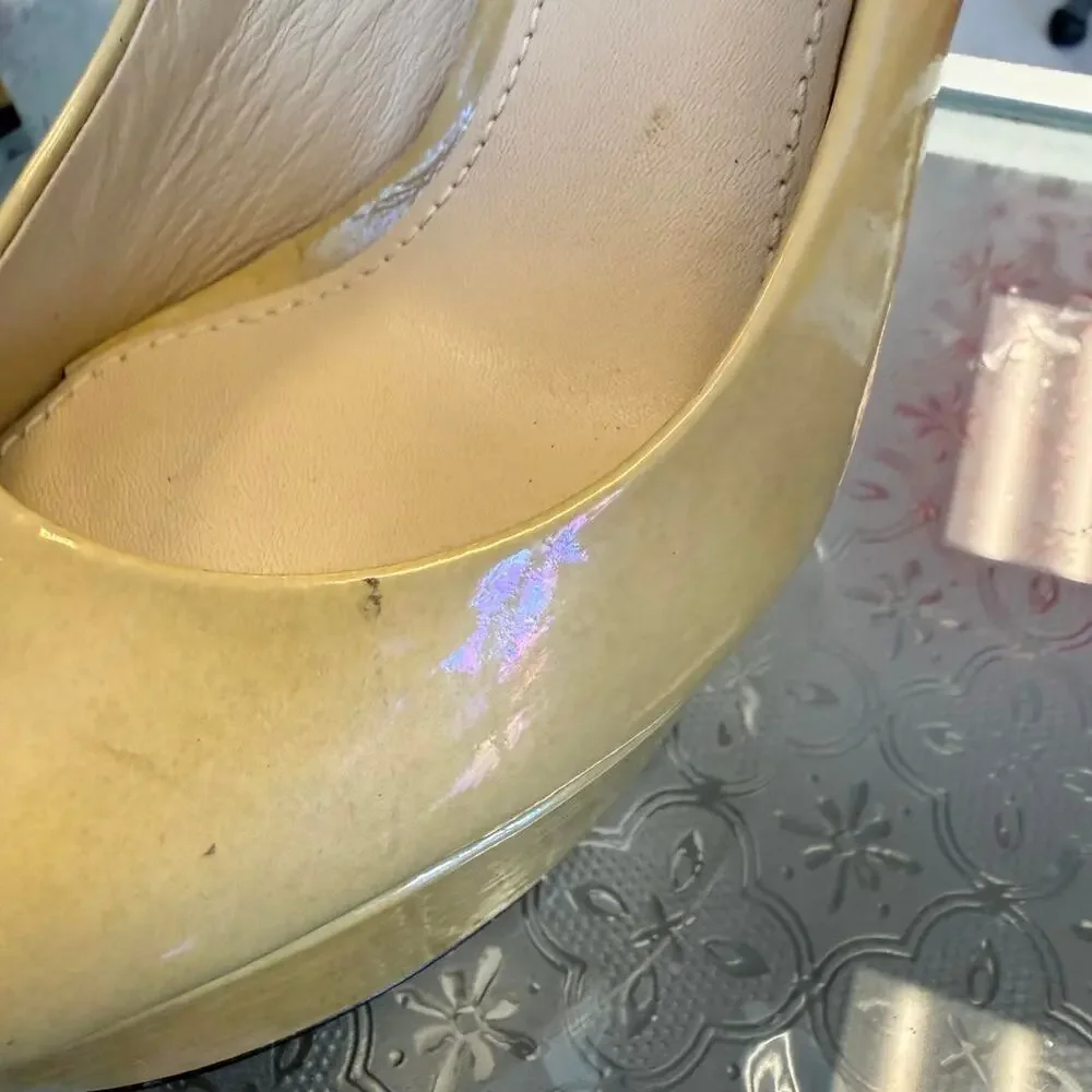 Brian Atwood Y2K Cream Platform Heels Sz 6.5